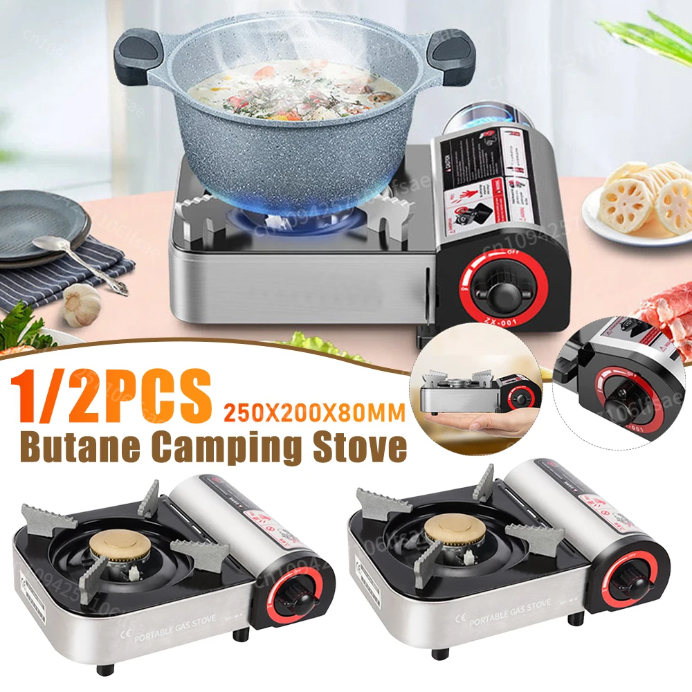 1/2PCS Butane Camping Stove Portable Gas Grill Automatic Ignition Gas Stoves Outdoor Magnetic Stove Outdoor Stove Accessories
