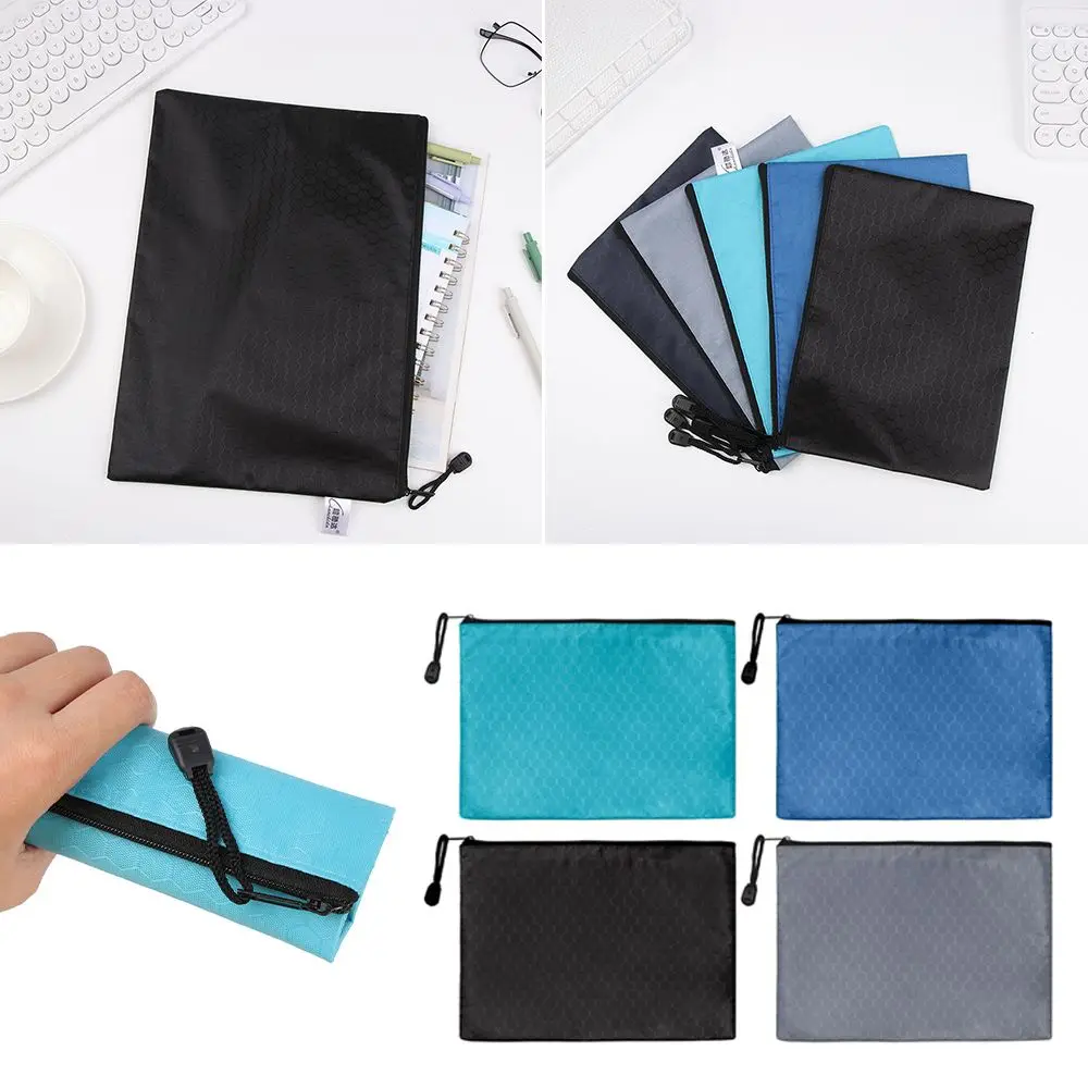 

1pc Waterproof Information Bag File Folders Stationery Bag Waterproof Document Bag Zipper Pencil Case Pen Bag