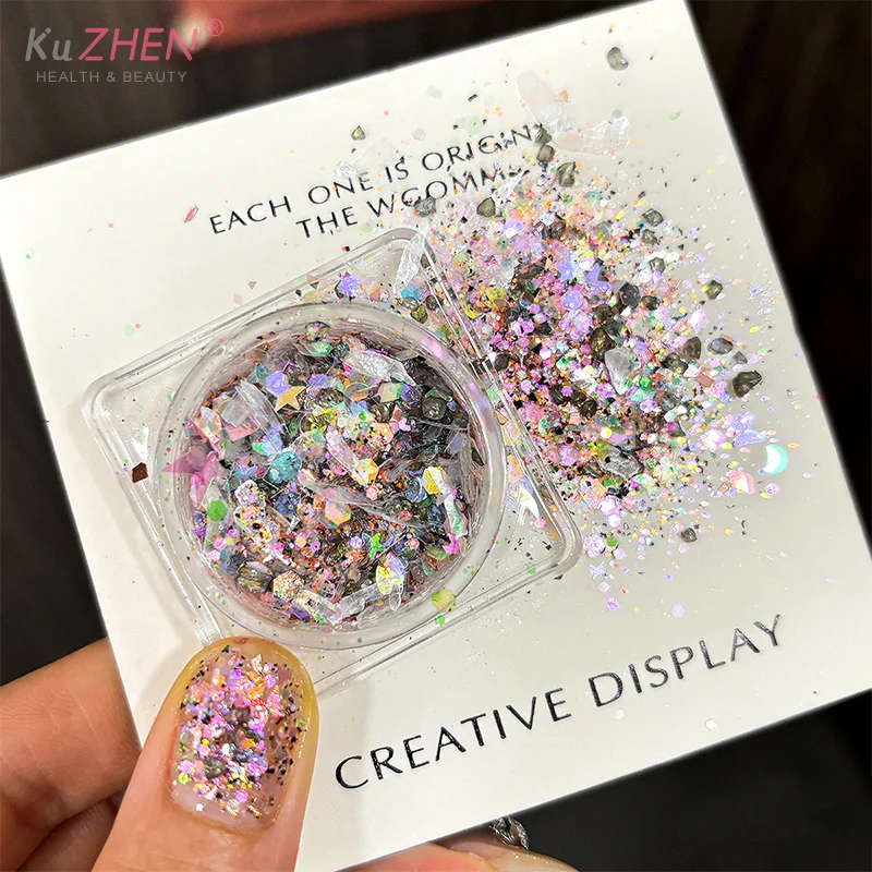 Creative STAGE แต่งหน้า Essential อายแชโดว์ Glitter GEL Palette Glossy SHINY Heart Glitter Face Body Eyes แต่งหน้าเลื่อมตกแต่ง