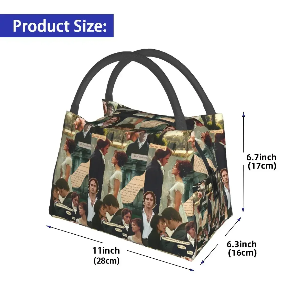 Custom Bag Custom 90s Fitzwilliam Darcy Pride And Prejudice Insulated Lunch Bag Food Boxes Portable Container Cooler Thermal Lun
