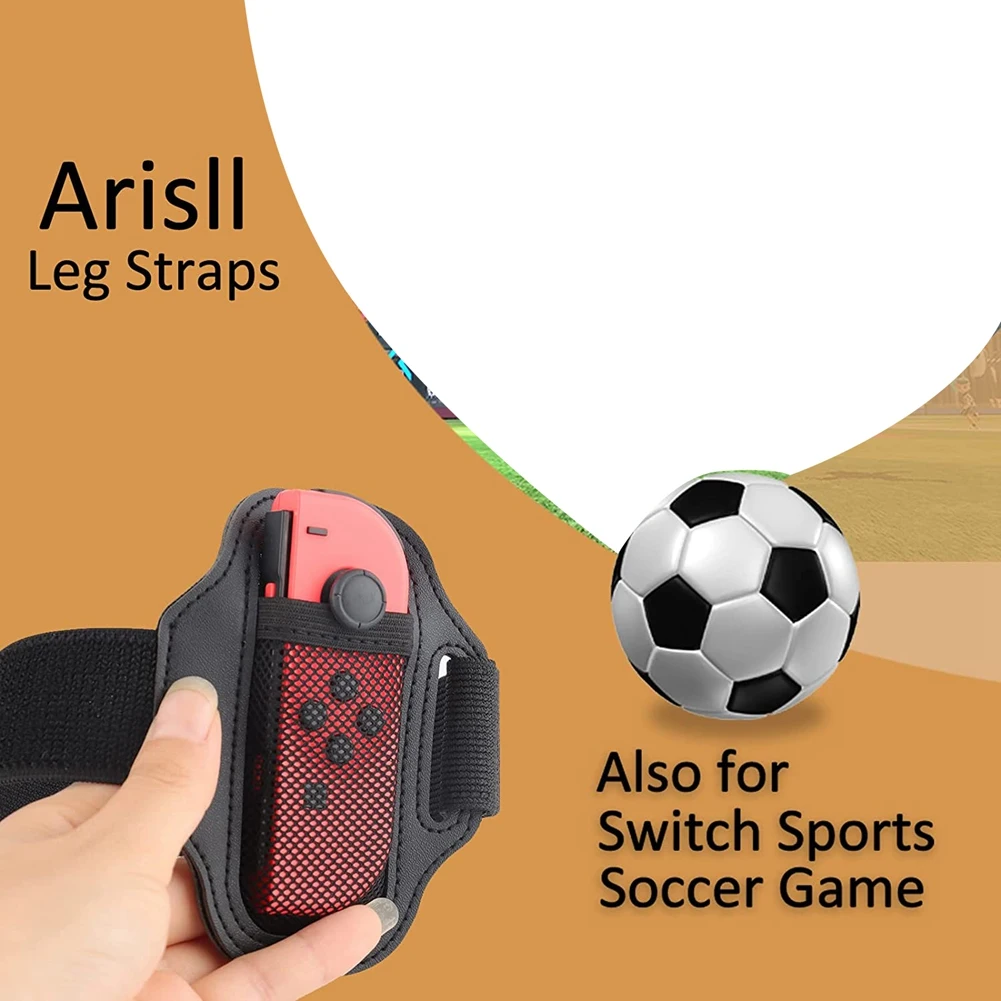 Correas para piernas para juegos deportivos de Nintendo Switch, paquete de 2 bandas para piernas para Switch/Switch OLED Joy Con, accesorios deportivos