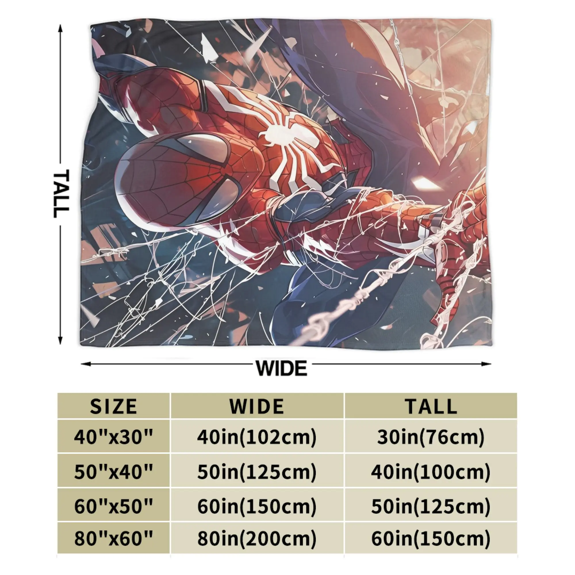 بطانية سبايدر مان سوبر هيرو الهزلية متعددة المقاسات دافئة ومريحة منفوشة للأريكة والسرير #5