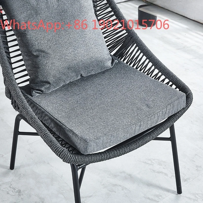 

HXL Outdoor Rattan Sofa Chair Waterproof Rope Weave Rattan Patio Furniture