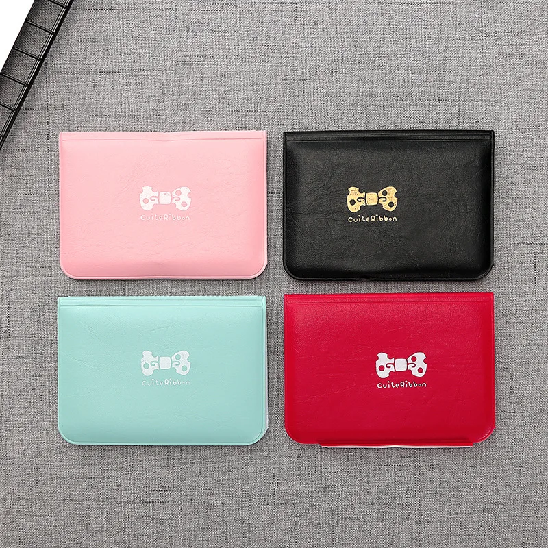 Foldable Business Bank ID Card Holder Transprant Double Layers Bus Photo Credit Card Badge Protector School Stainery