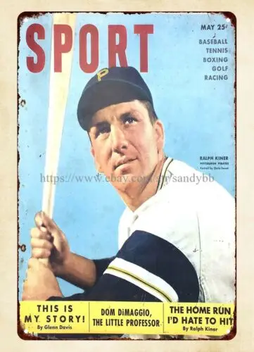 1950 Sport magazine cover Casey Ralph Kiner baseball  metal