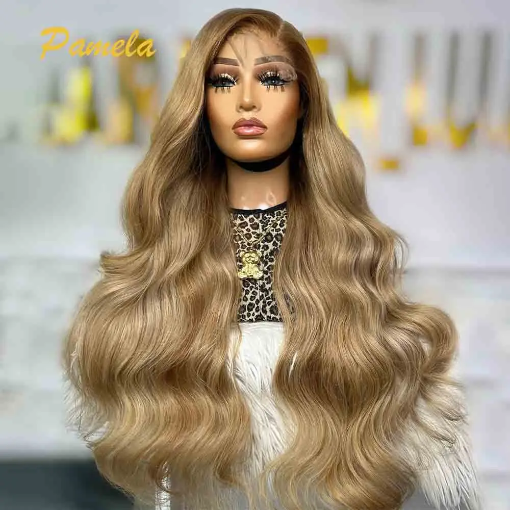 

Highlight 250% High Density Wear and Go Glueless Wig Brown 13x4 Body Wave HD Transparent Lace Frontal Human Hair Wigs For Women