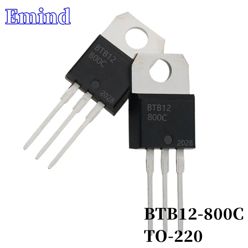 

10Pcs BTB12-800C BTB12 Thyristor TO-220 12A/800V DIP Triac Large Chip