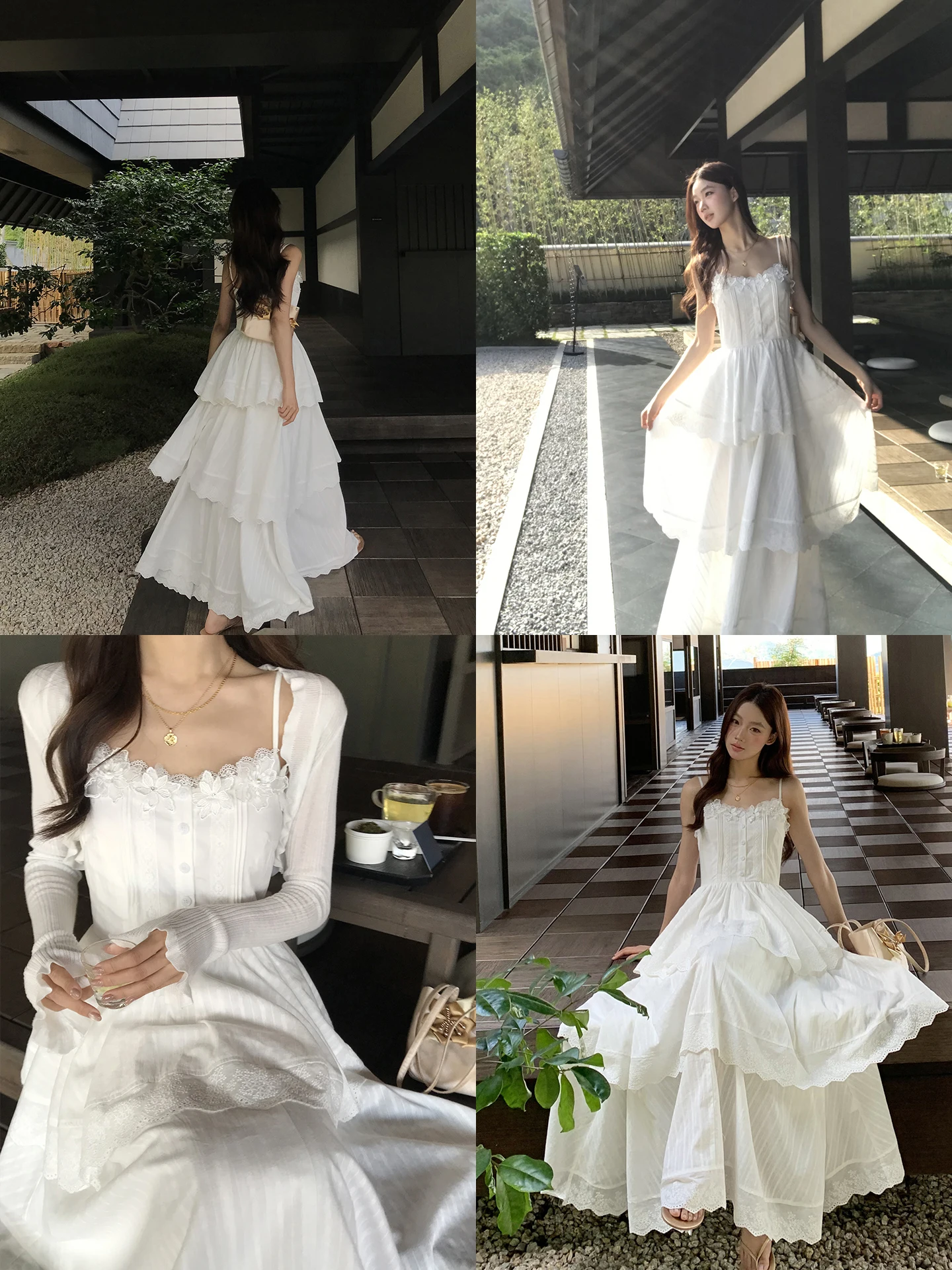 

Ele White Strapl Slim Fit Dr Women's New 2026 Spring High Waist Cotton Blend Casual Faion G Sle Dr