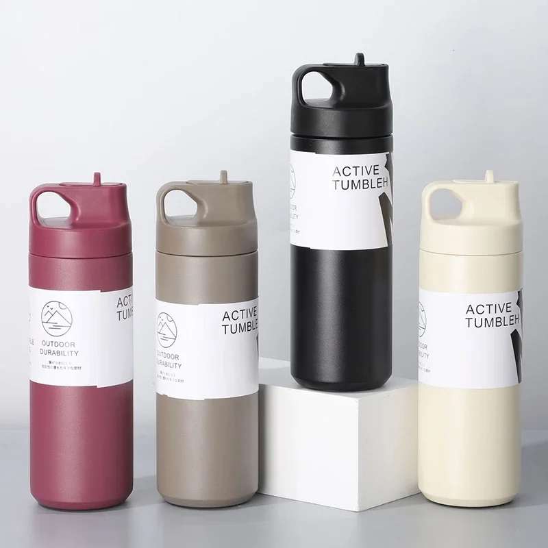 600ML Travel Stainless Steel Coffee Cup Leak-Proof Thermos Bottle Car Vacuum Flasks Coffee Cup Travel Portable Insulated Bottles