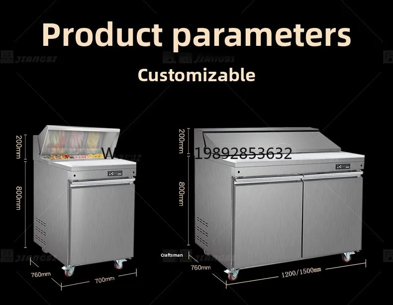 Salad Cabinet Commercial Salad Cabinet Slotted Fruit Fishing Display Refrigerated Fresh-keeping Cabinet