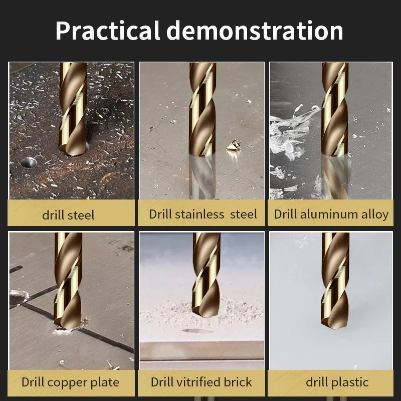 1mm-13mm Cobalt Drill Bits For Metal Wood Working M35 HSS Co Steel Straight Shank 1-13mm Tw-ist Drill Bit Metalworking