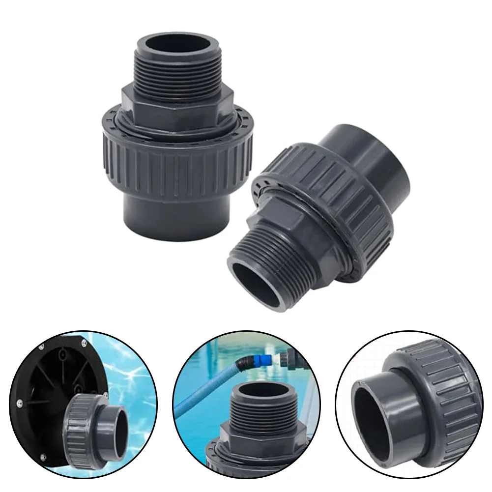 

2pcs Pool Pump Connector External Thread Union External Thread Quick Connector Replacement For Pool Spa Pumps