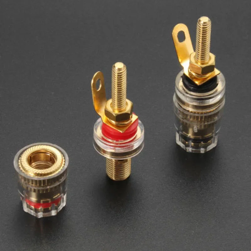 Practical Professional Spare Speaker Terminal Binding Posts Black/Red Copper+Plastic Gold Kit Pack Plated Replaces