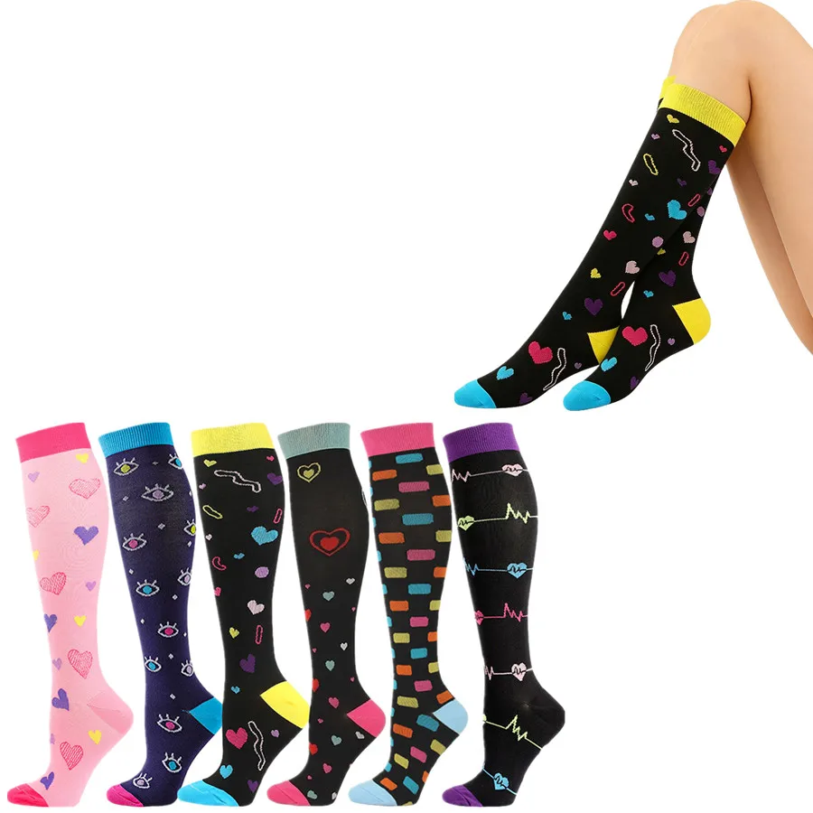 

1/6 пары компрессионных спортивных носков для мужчин и женщин для тренировок по футболу, баскетболу, регби