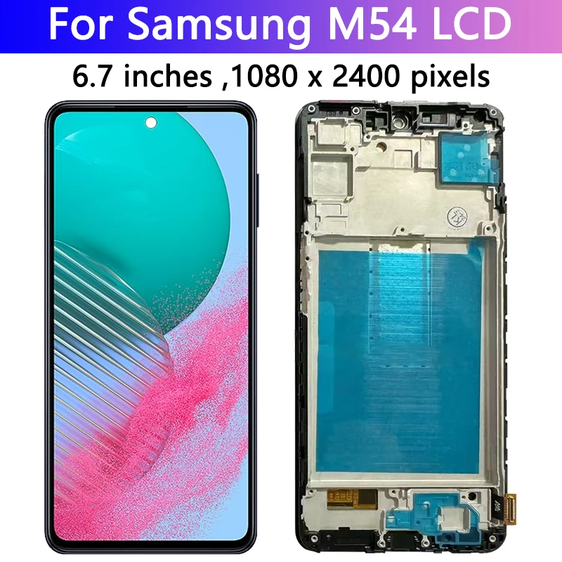 Super AMOLED dla Samsung M52 5G M53 M54 Wyświetlacz LCD z ramką Ekran dotykowy Digitizer dla Samsung M526B M536B M546B — zdjęcie produktu 3