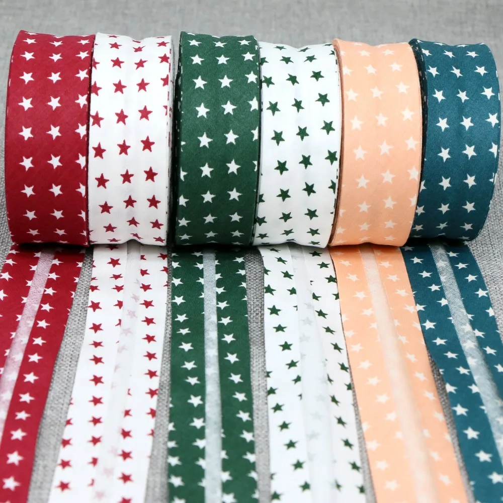 100% Cotton Bias Binding Tape Plaid fabrics Welt Cloth Strip  for DIY Sewing Ribbon 25mm x 5meters