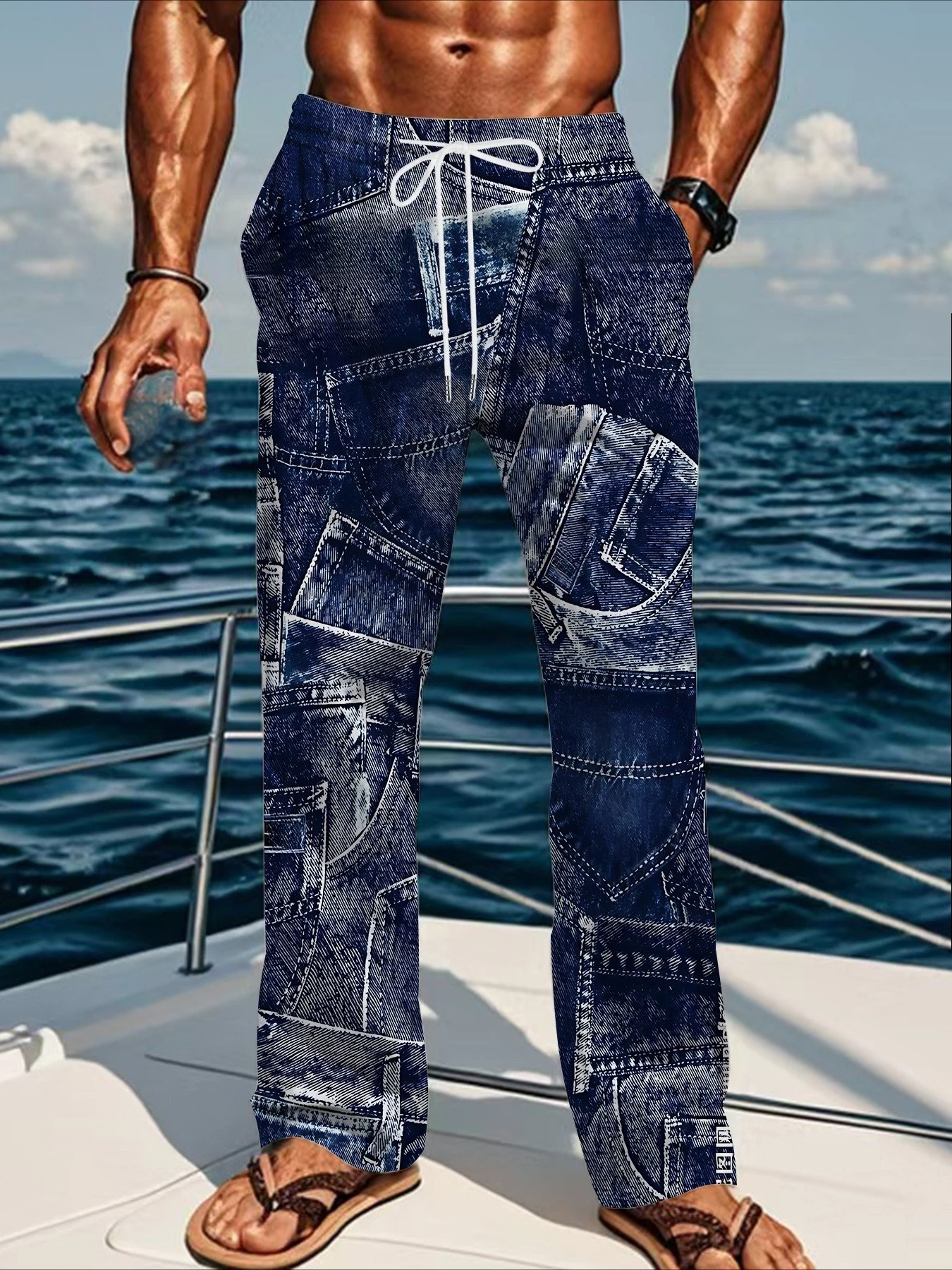 

2026 Summer Fashion Personalized Vacation Design Hip Hop Pattern 3D Printing Men's and Women's Casual Loose Pants Large Size