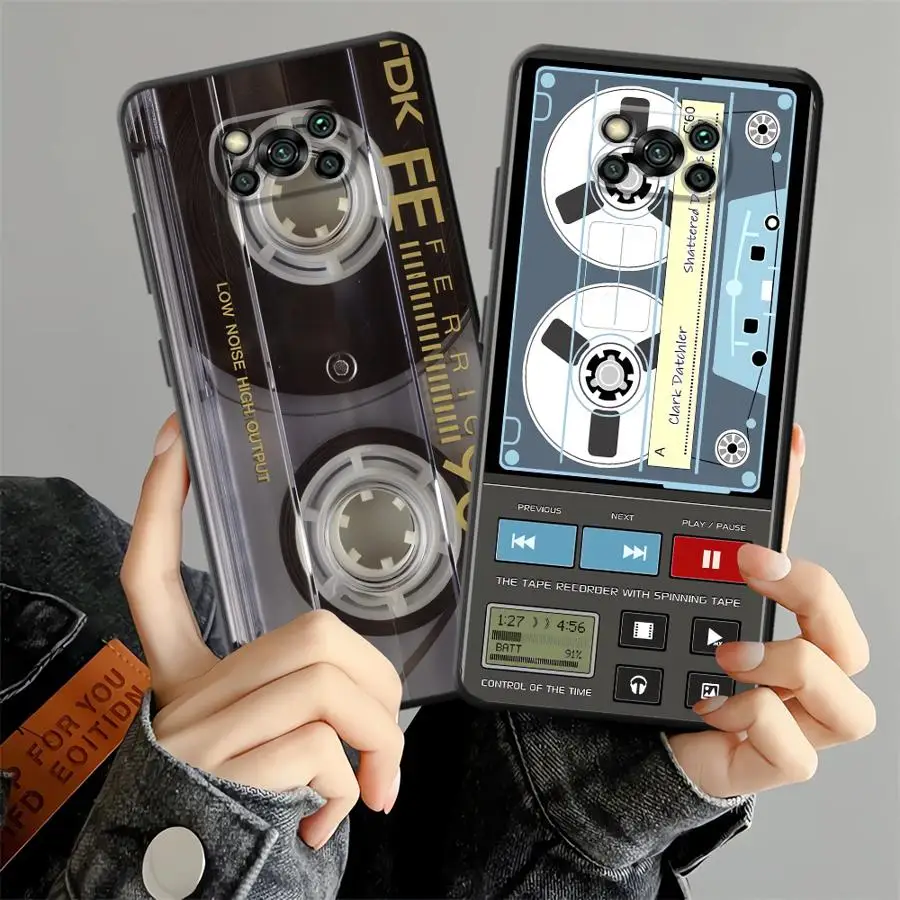 

Чехол для телефона Xiaomi Poco F8 C61 X3 X4 X5 X7 Pro M5 C75 C71 F3 F1 M3 M4 M7 Pro C50 в винтажном стиле «Кассета»