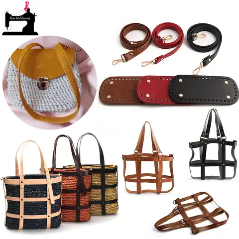 1/4/6Sets Set Handmade Bag Bottom Flap Cover DIY Handbag Making Kit Large Capacity Crochet Shloulder Handle Woven Bags Backpack