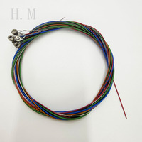 6Pcs/Set Acoustic Guitar Strings E-A Rainbow Colors for Folk Acoustic Folk Guitar Classical Guitar Strings Multi Color Parts