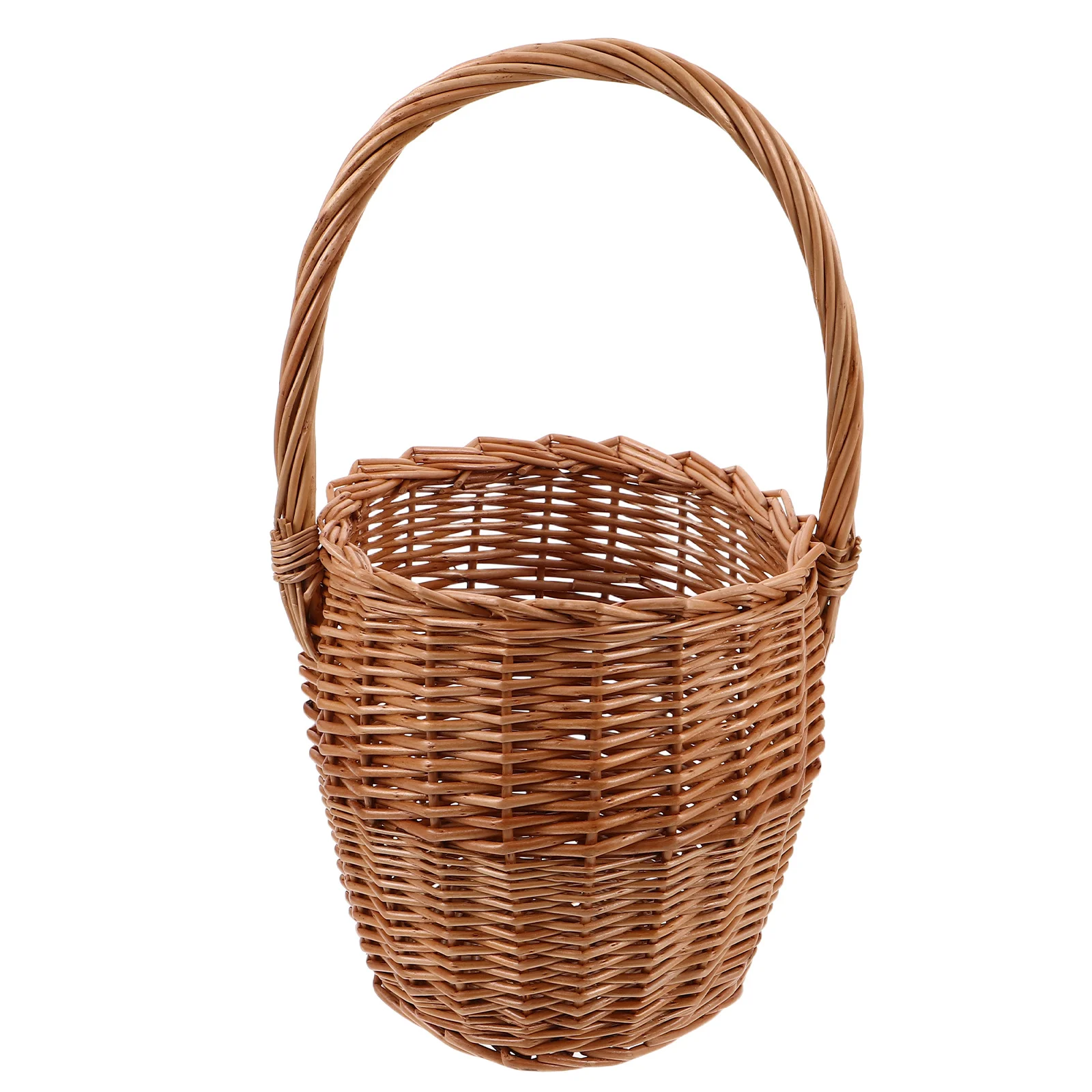 

Handwoven Flower Basket Natural Wicker Storage Organizer For Wedding Picnic Bread Fruit Rustic Wall Decor