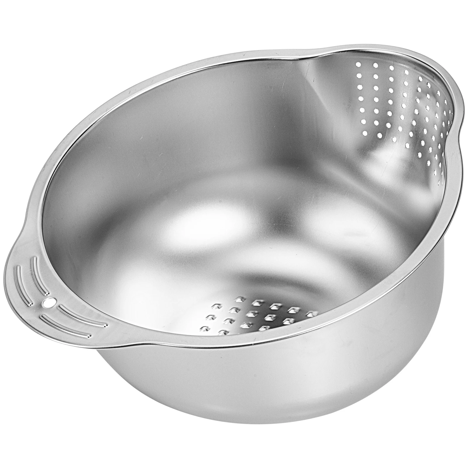 

Stainless Steel Rice Bowl Matte Finish Kitchen Supplies Multipurpose Draining Basket Fruit Vegetable Washer Strainer