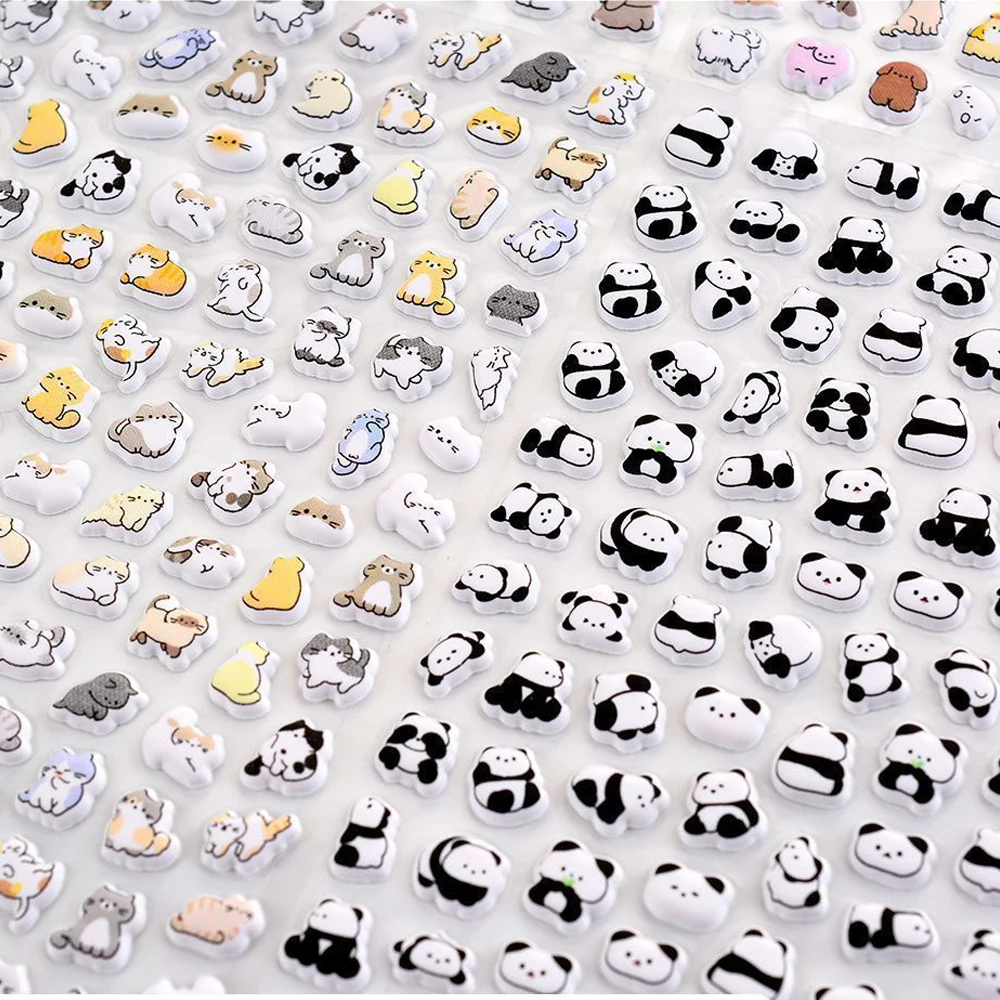 2 قطعة سلسلة الحيوانات الكرتونية اللطيفة الباندا جرو أنيمي ملصقات Kawaii DIY الديكور الهاتف الثلاجة ملصقات مكافأة الأطفال