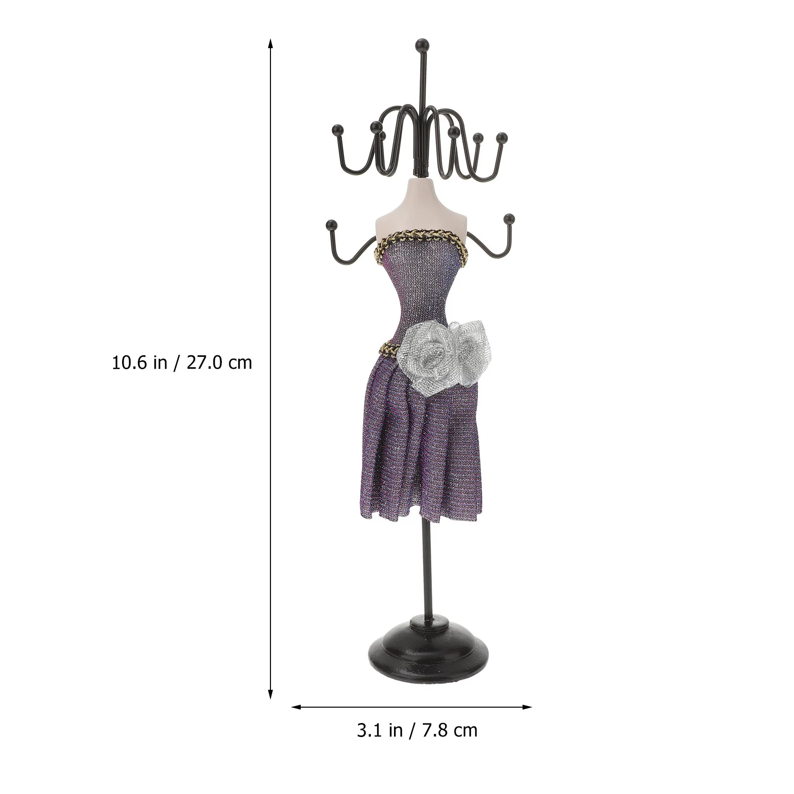 Jewelry Holder Stand Iron Art Durable Necklace Organizer Display Rack for Earrings Rings Home Store Vanity Decoration