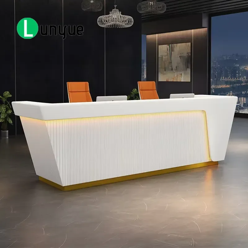 Modern Office Front Desk Reception Counter Consultation Service Table Clothing Store Checkout Bar Counter for Business Retail