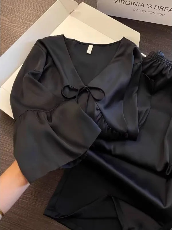 

plus Size Sleepwear Set for Women Loose Fitting Comfortable Home Clothes Long Sleeve Shirt And Pants Home Fashion