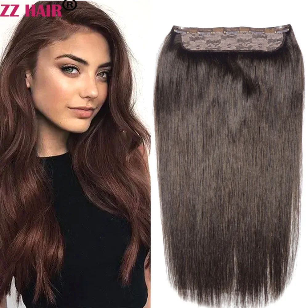ZZHAIR كليب في 100% البرازيلي شعر ريمي الإنسان ملحقات 16 "-26" قطعة واحدة 1 قطعة مجموعة 100 جرام-160 جرام طبيعي مستقيم