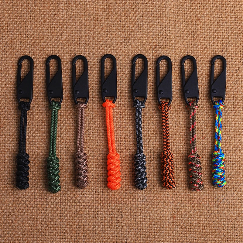 5Pcs Fashion Sport Style Color Braided Rope Replace Zipper Slider Easy Pull Men's Backpack Tool Bag Jacket Personality Zipper