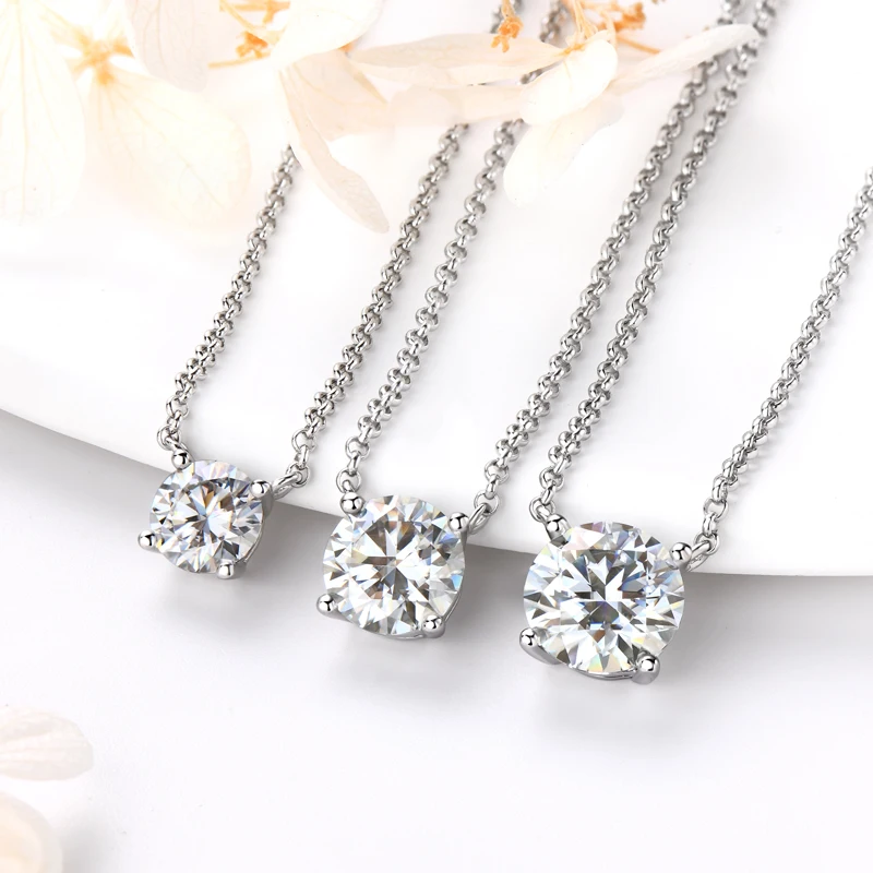 Lnngy 1CT 2CT 3CT zertifizierte Moissanit-Anhänger-Halskette für Damen, S925-Sterlingsilber, Solitär-Tropfen-Halsketten, Schmuck, Geschenk – Detail 12