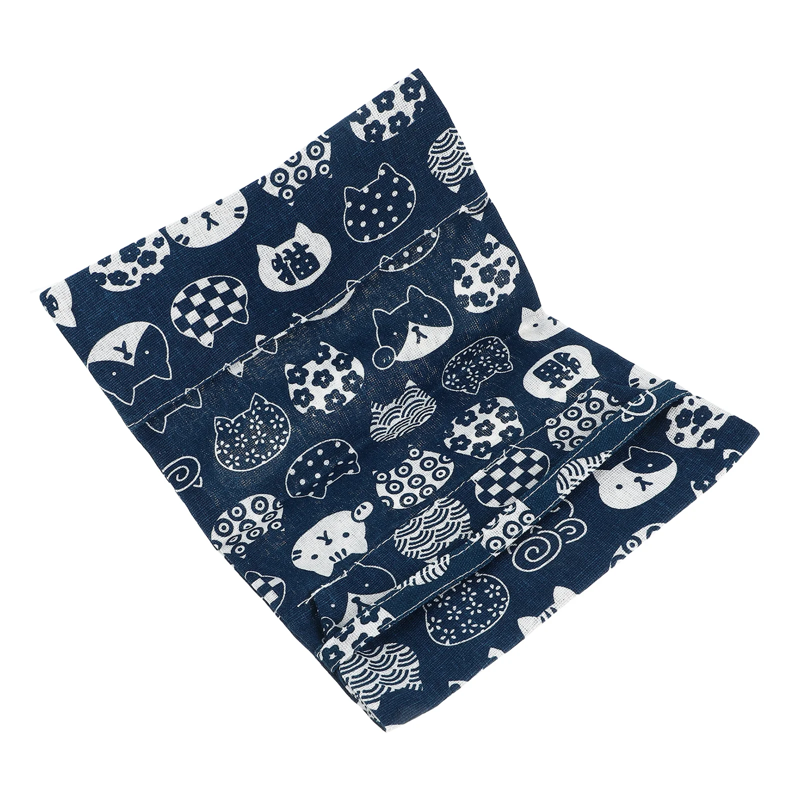

Book Cover A5 Size Wear Resistant Cloth Notebook Sleeve for Hardcover Books Blue Japanese Cat Pattern Book Protector School