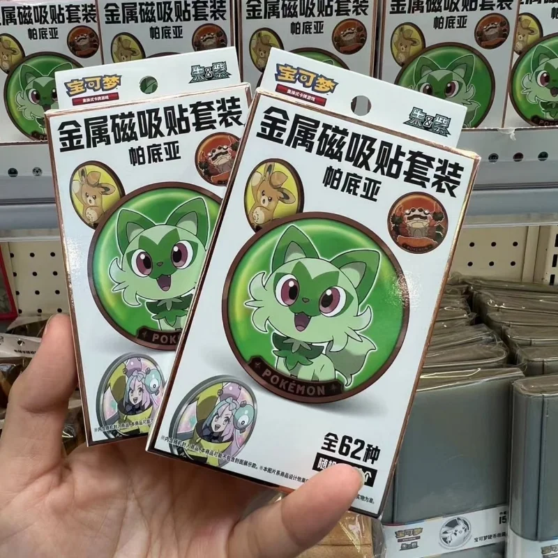 

100%Original PTCG PKM Scarlet & Violet Metal Magnetic Sticker Set Palletia Region Collection Card Pack Surprise Toys Cards Gifts