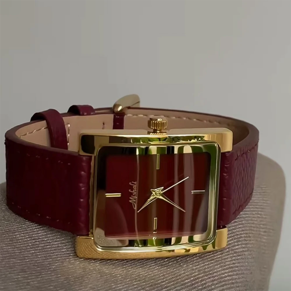 Vintage Temperament Simple square shape dial quartz belt Watch For women\'s girl Lady gift party Women\'s accessories wholesale