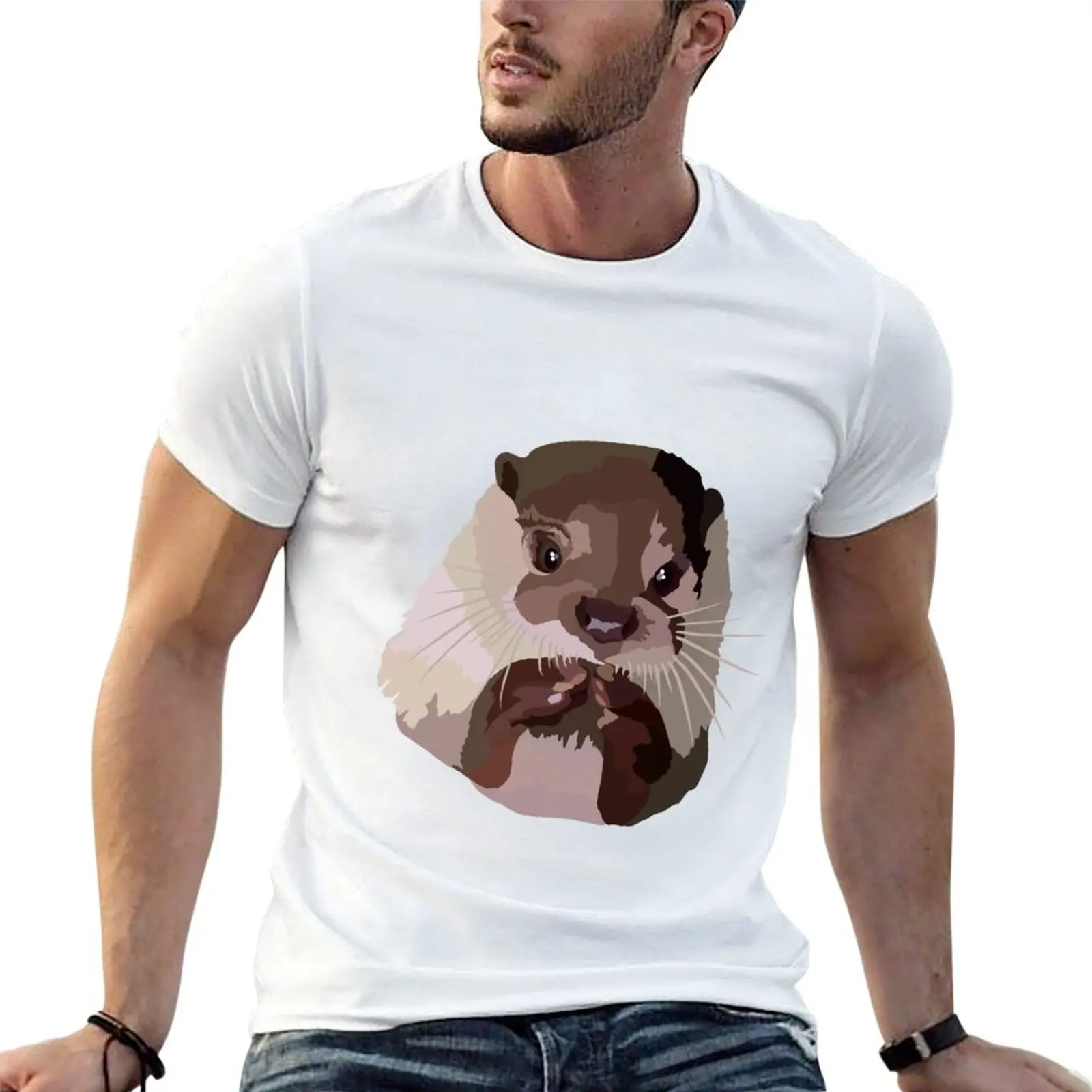 O is for Otter T-Shirt Sweat Absorbing Sports Tee Shirt