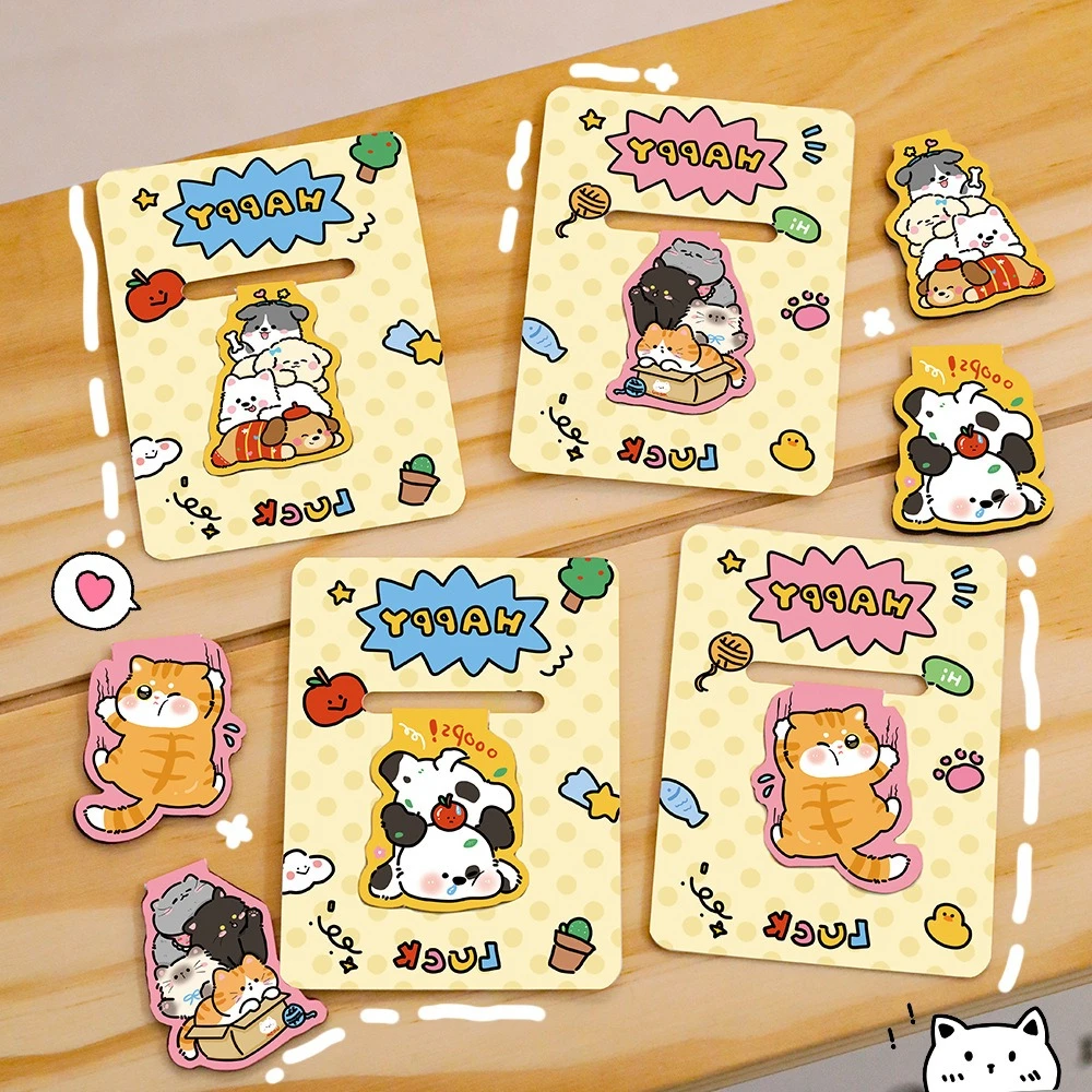 40 pcs Wholesale Lovely Ins Style Animal Stackable Magnetic Cute Cartoon Reading Clips High Aesthetic Student Stationery Gift