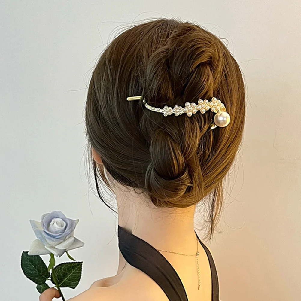 

2pcs Rhinestone Claw Clips Ponytail Holders Pearl Back Holders For Thick Thin Hair Women Claw Clips Rhinestone Hair Accessories