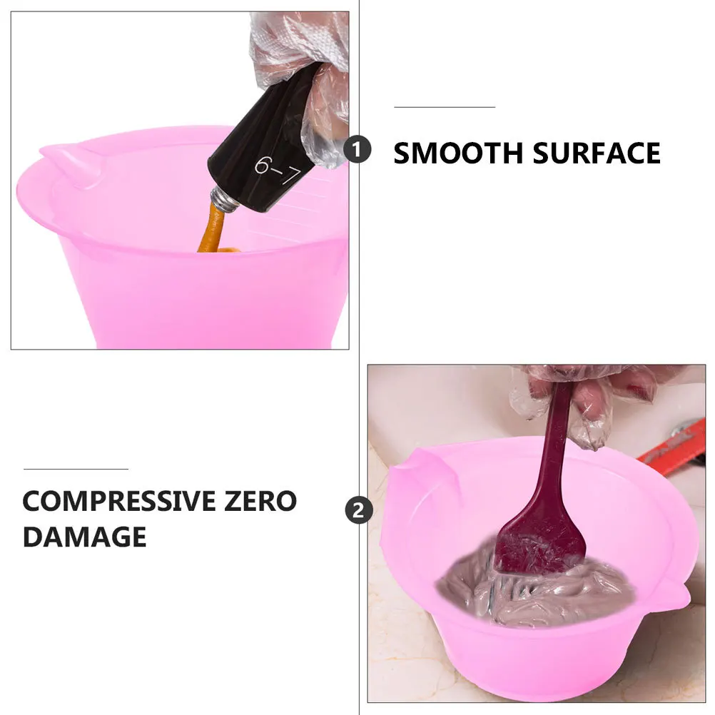 

3pcs Dye Diy Coloring Easy Use Sturdy Hair Tint Cup Salon Professional Tool No Mess Dyeing Bowl Washable Plastic Hair Color