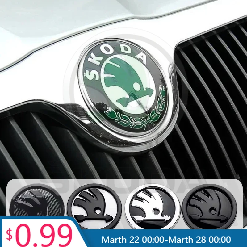 

2026 Hot Car Sticker For Skoda Car Emblem Badge Front Hood Trunk Sticker Decoration For Skoda Octavia Superb Rapid Kodiaq Karoq