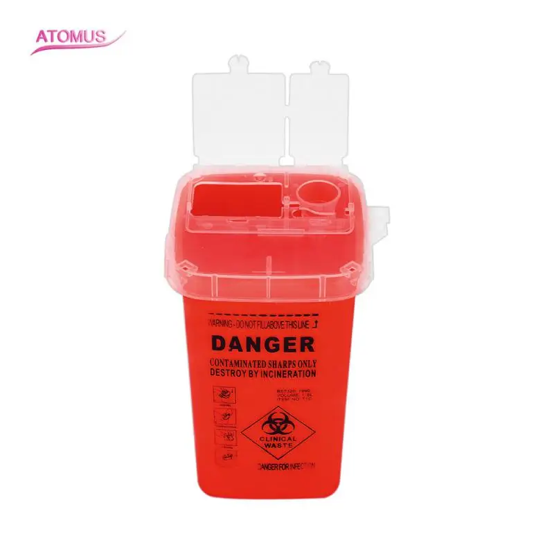 Tattoo Trash Storage Bucket Needle Sharps Danger Biohazard Collection Box Garbage Container