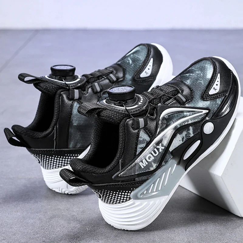 เด็กกีฬารองเท้าสบายๆหมุนหัวเข็มขัดตาข่ายรองเท้าวิ่งแฟชั่นหนา Anti SLIP รองเท้าสําหรับเด็ก