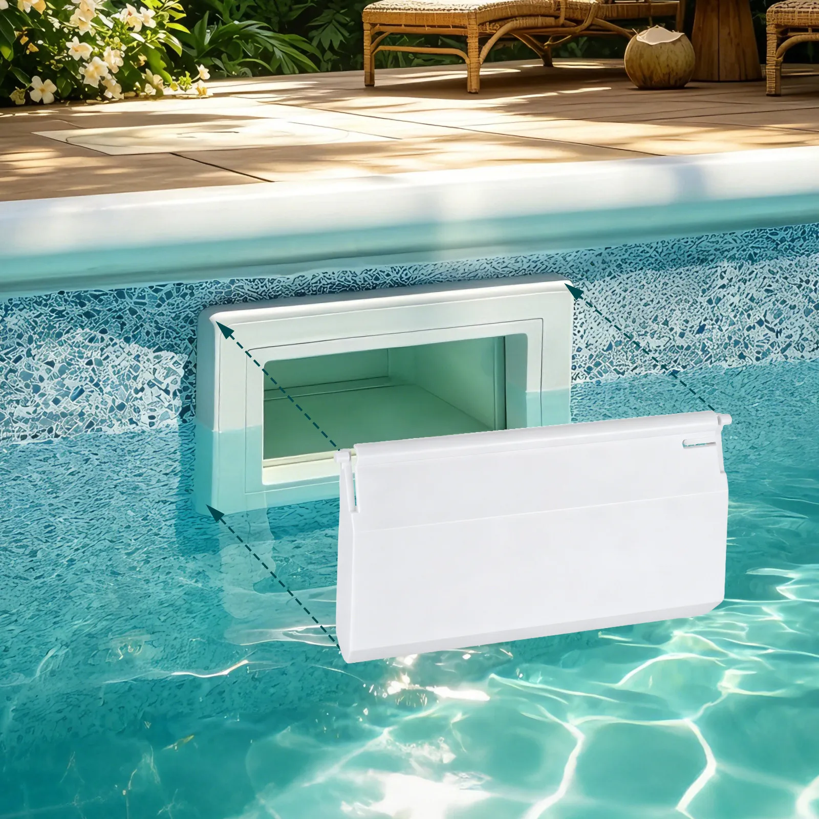 Sturdy Plastic Pool Skimmer Flap Replacement Plate for Inground Skimmers Prevents Water Return Easy Maintenance Pool Skimmer