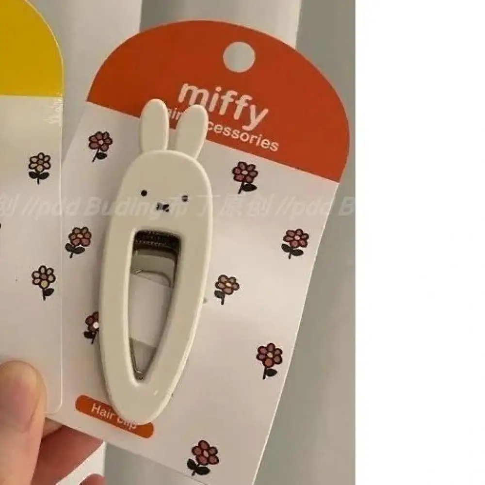 Pinza para el pelo de conejo Miffy para niña, horquilla creativa de acrílico Kawaii con un Clip, accesorios para el cabello para niños