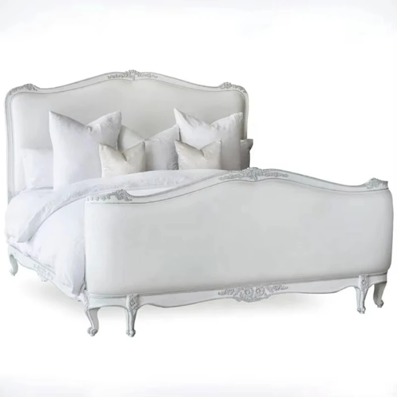 

French antique carved bedroom furniture queen size wooden bed