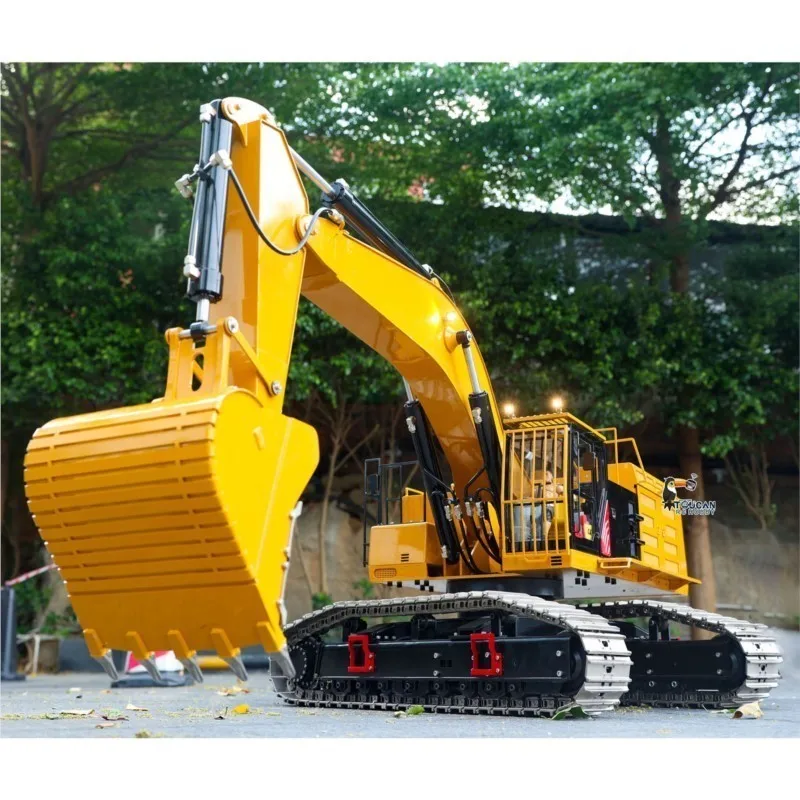 Excavadora hidráulica de Metal RC, válvulas de 3 canales de alta resistencia, Control remoto, modelos de vehículos de construcción, Radio Flysky PL18EV, 1/8, 390F