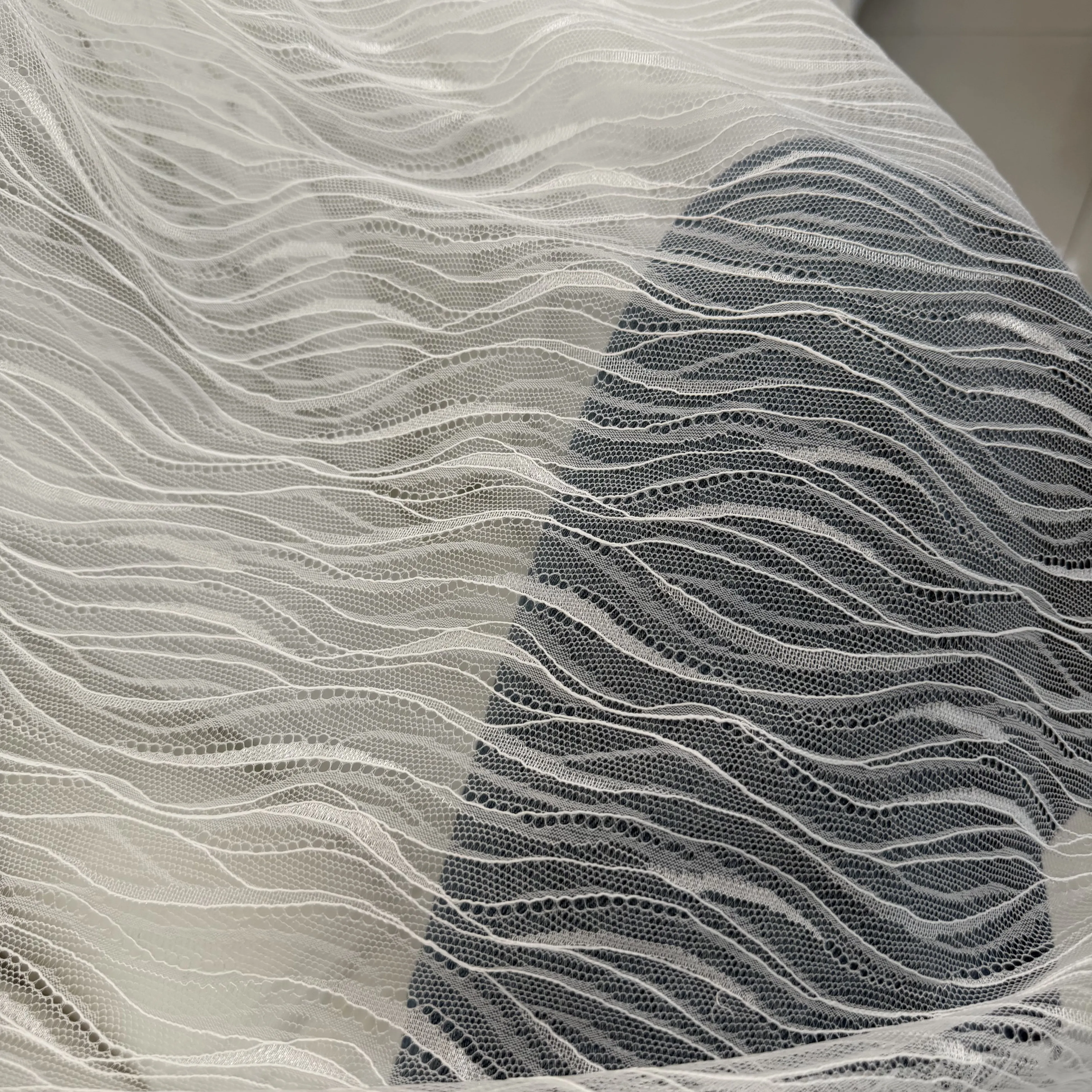 Designer Eyelash Lace Fabric Draping for Wedding Dress Skirt Material Fabric