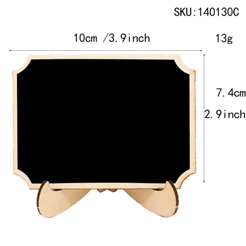 キッチン用ミニ木製黒板、メッセージとメモ用の記号、2-6パック、10個