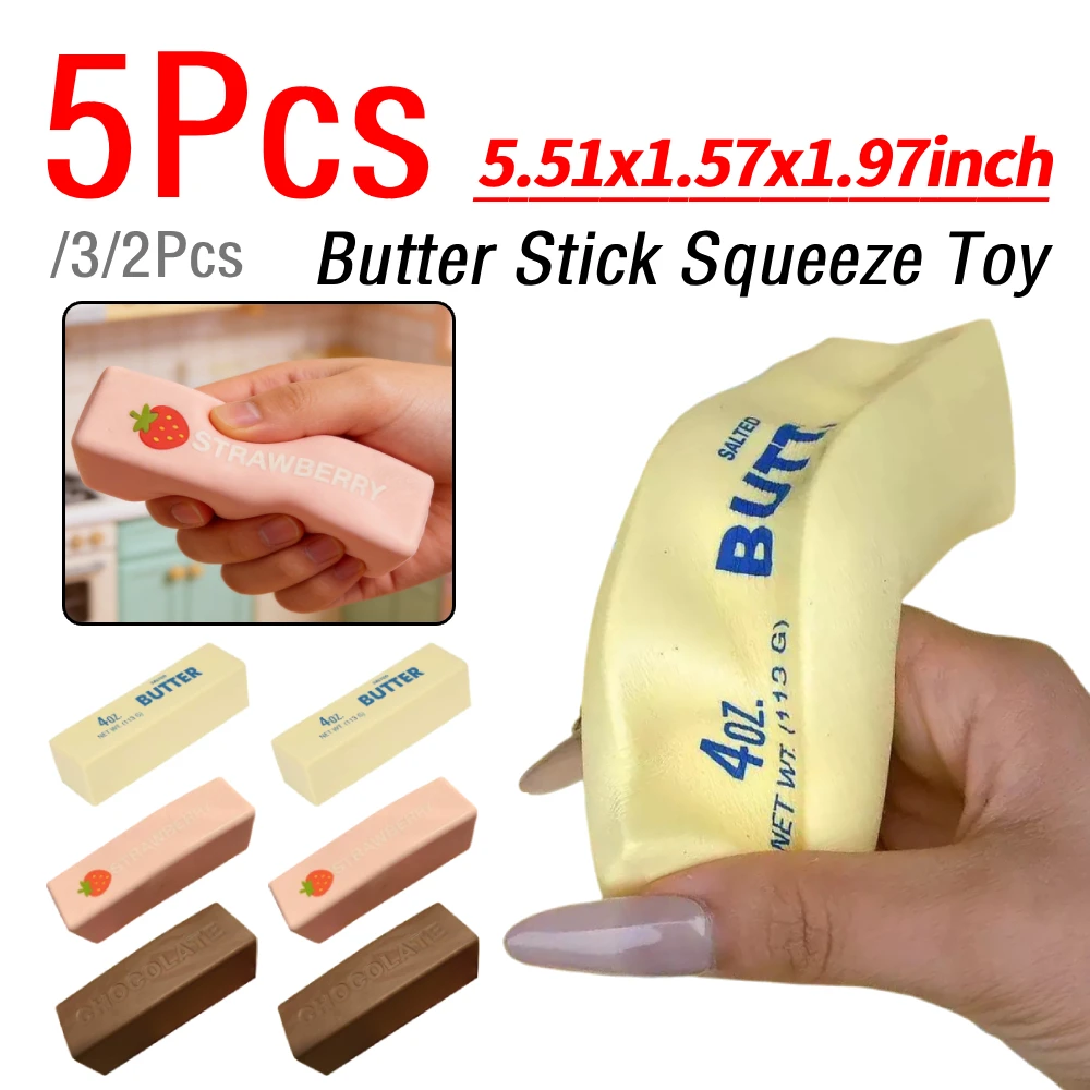 1-5Pcs Butter Stick Squishy Toy Slow Rebound Squeeze Toy Butter Brick Taba Squishy Fidget Anti Stress Release Soft Sensory Gift